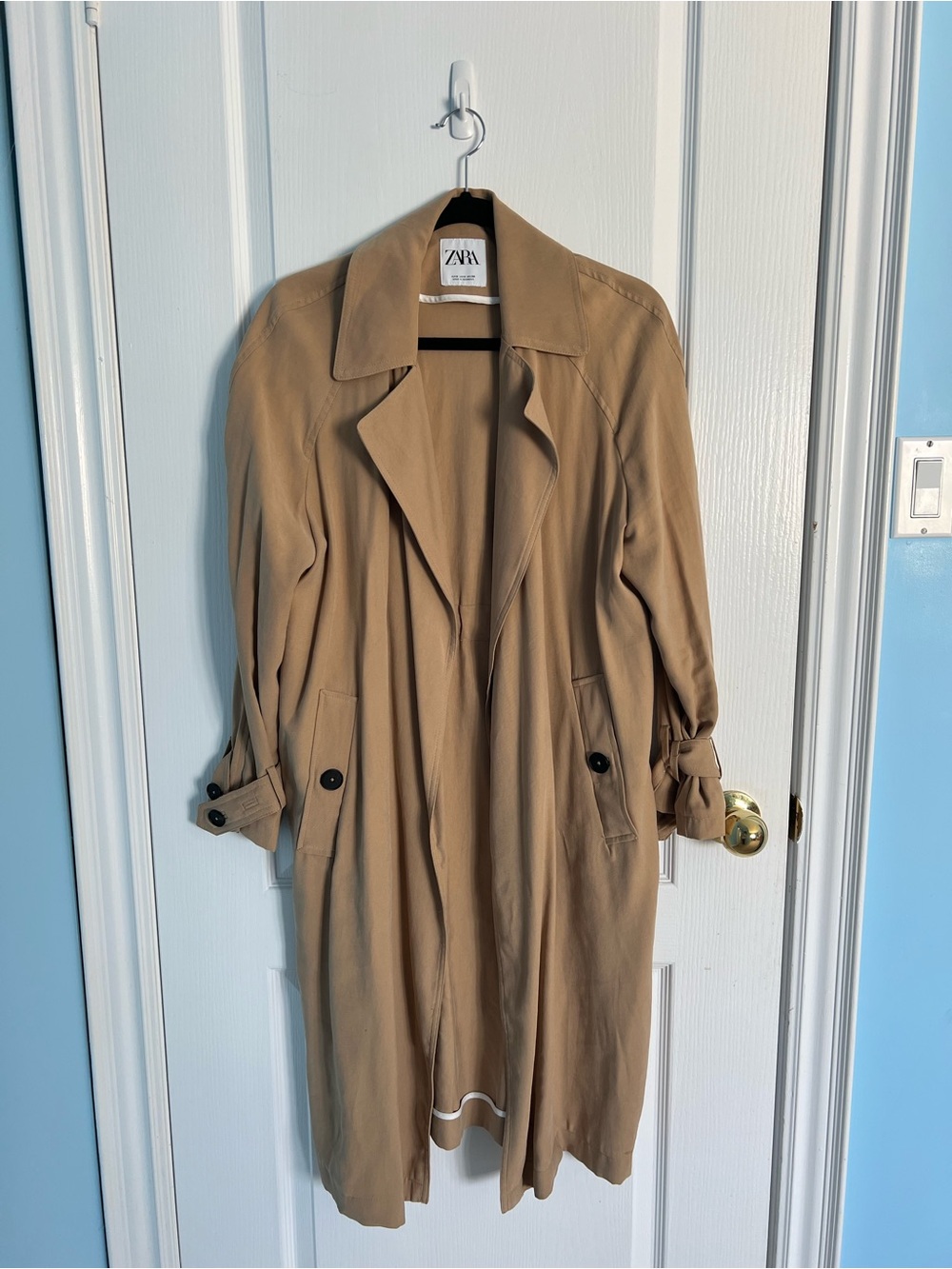 ZARA Camel Tan Lightweight Trench Coat